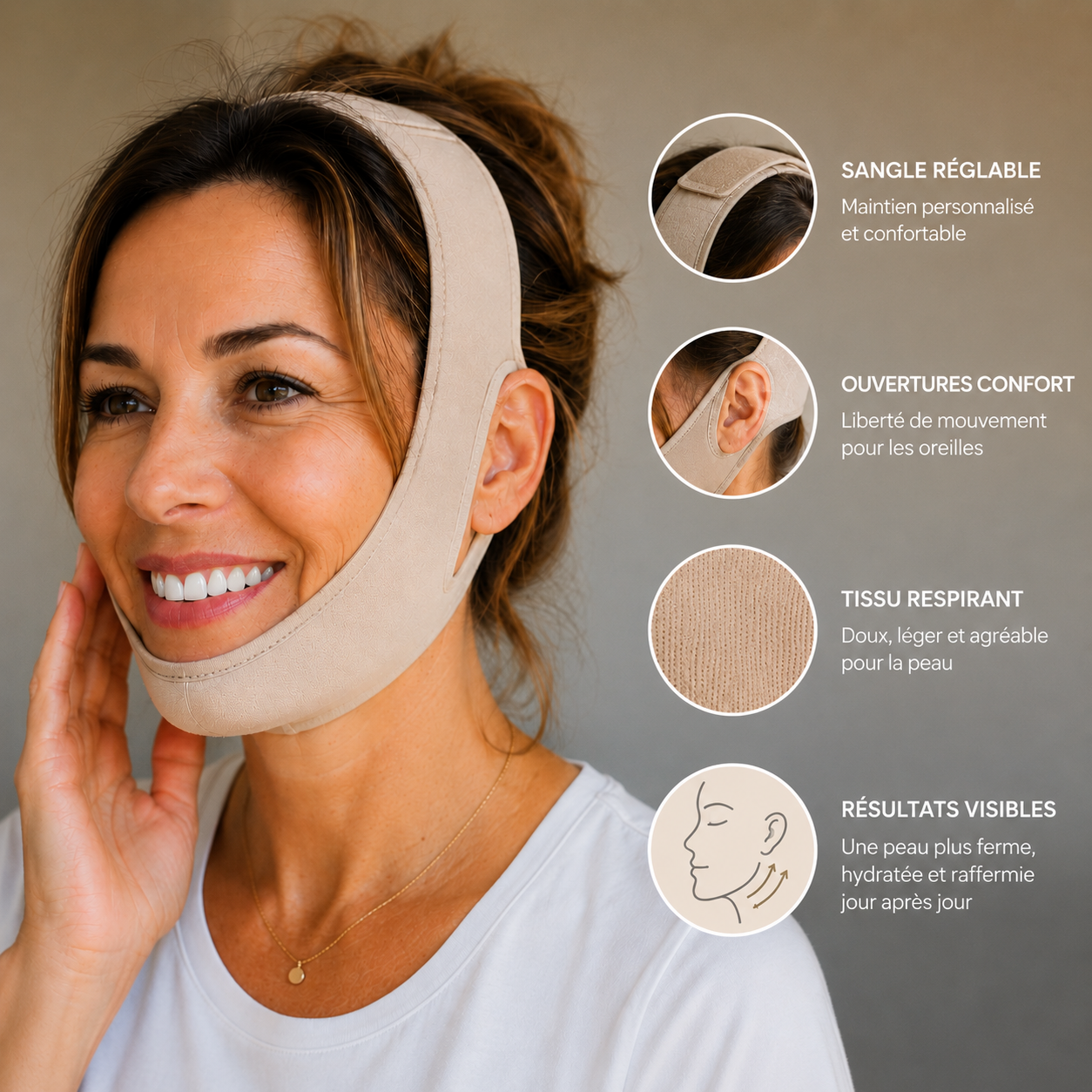 Masque Liftant Visage — Redessine les Contours et Affine la Mâchoire